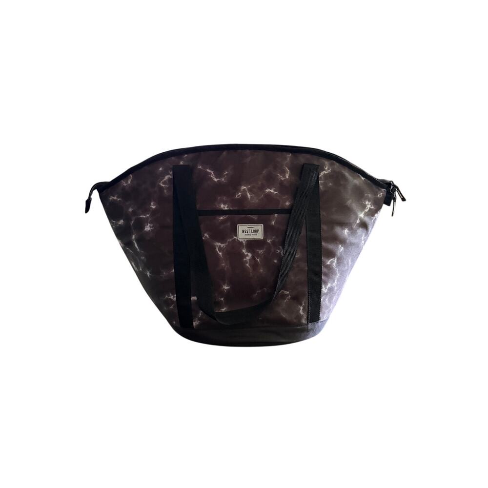 West Loop Insulated Gray Marbled Tote Cooler Bag Approx 24” long - Bottom is 12”